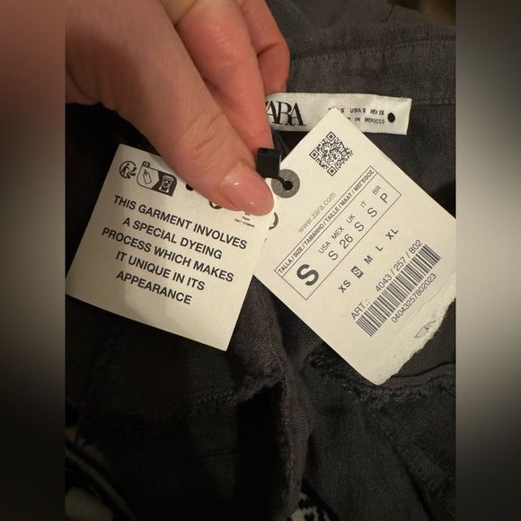 New ZARA LINEN SHIRTDRESS size XS S long Midi 100% linen Sleeveless V-neck dress - Picture 3 of 16